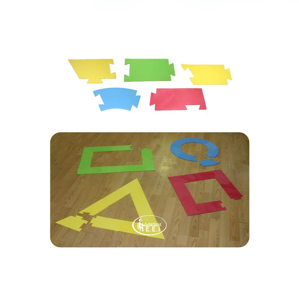 اشکال هندسی جهت راه رفتن-این مجموعه به پرورش مهارت های حرکتی، تحرک و جهت یابی، تمرین های تعادلی، درک اشکال هندسی کودکان کمک میکند و شامل 35 قطعه درقالب 4 شکل هندسی، دایره، مربع، مستطیل و مثلث از جنس اسفنج فشرده در رنگهای مختلف می باشد. به منظور سهولت در نگهداری و استفاده از این مجموعه هر یک از اشک ...