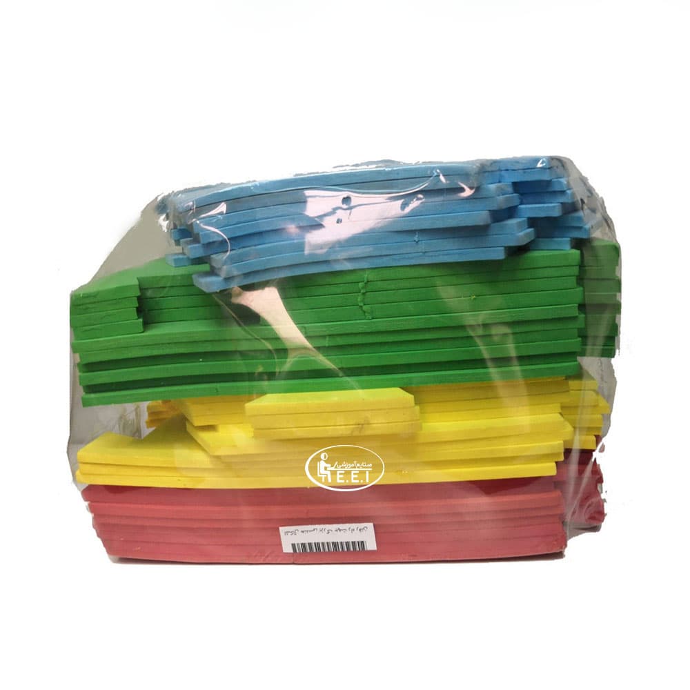 اشکال هندسی جهت راه رفتن-این مجموعه به پرورش مهارت های حرکتی، تحرک و جهت یابی، تمرین های تعادلی، درک اشکال هندسی کودکان کمک میکند و شامل 35 قطعه درقالب 4 شکل هندسی، دایره، مربع، مستطیل و مثلث از جنس اسفنج فشرده در رنگهای مختلف می باشد. به منظور سهولت در نگهداری و استفاده از این مجموعه هر یک از اشک ...